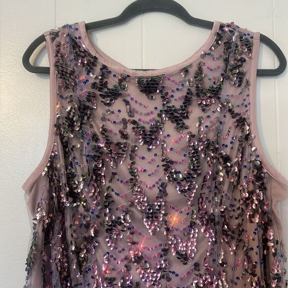 TORRID Purple Mini Sequin Shift Dress size 0 0X 10 12 14 - Picture 6 of 11